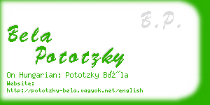 bela pototzky business card